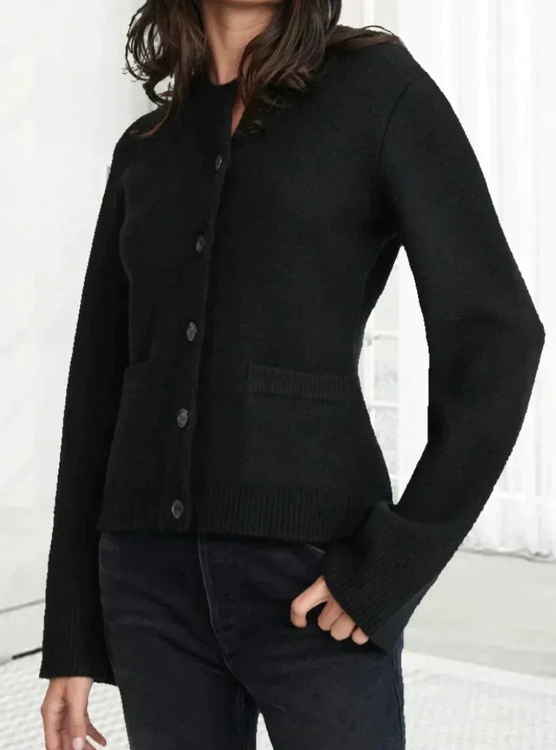 Erica - Lässiger Herbst Weiche Strickjacke mit Knöpfen für Damen