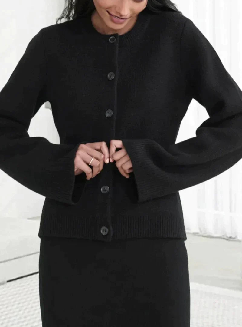Erica - Lässiger Herbst Weiche Strickjacke mit Knöpfen für Damen