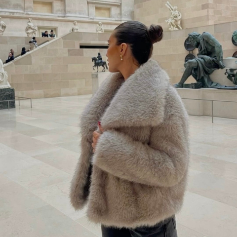 Basha | Damen Mode Luxus Mantel | Kurz