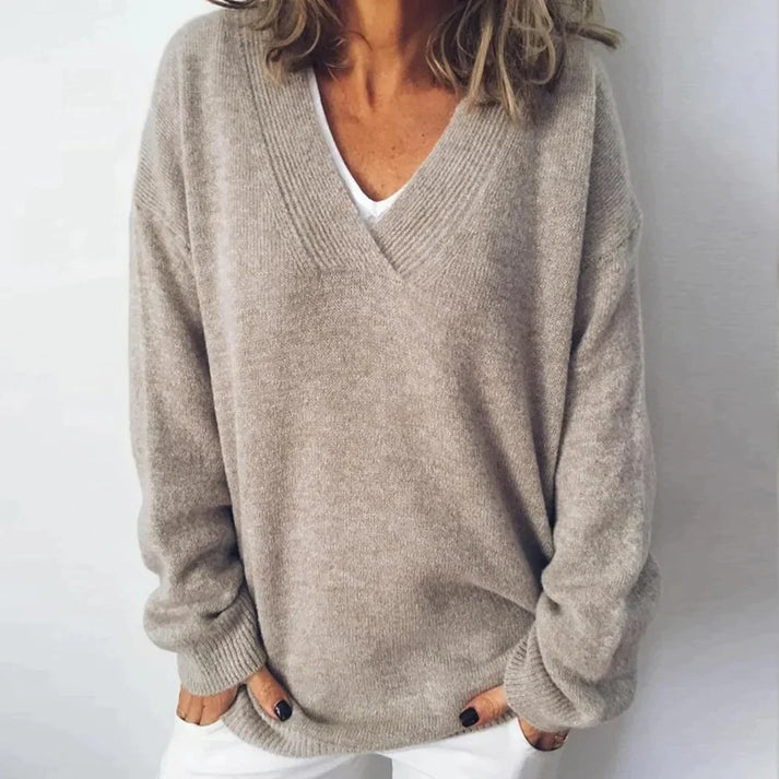 Lara | Kaschmir V-Ausschnitt Damenpullover