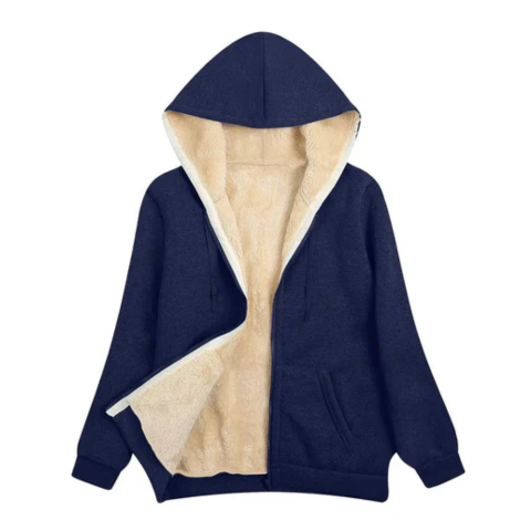 Gene | Damen Stylische Winter Kapuzenjacke | Reissverschluss