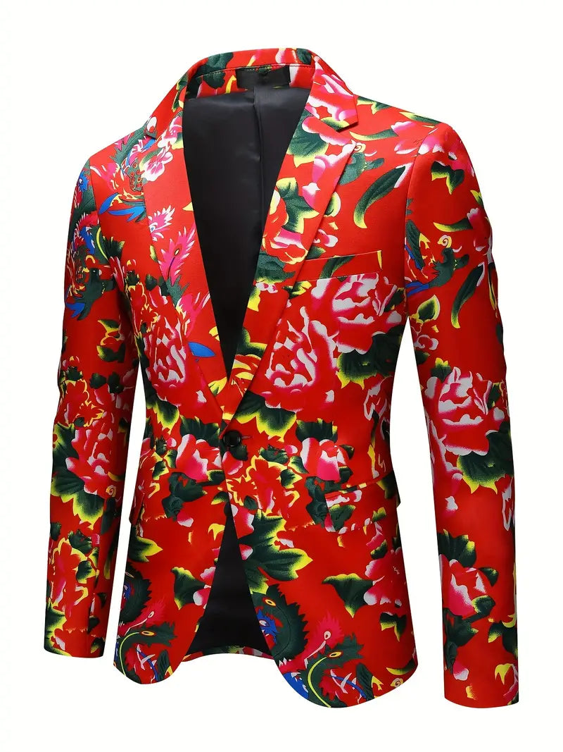 Anzugjacke und Anzughose mit Blumenmuster für Männer Anzug