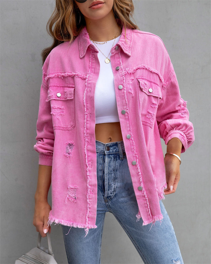 Bunte Denim-Jacke für Damen