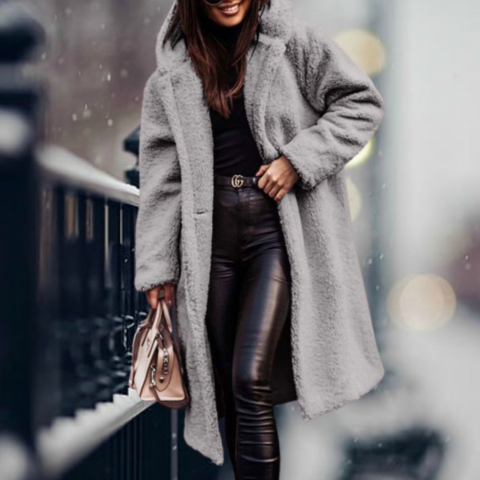 Viela | Damen Elegante Kapuze Winter Mantel | Lang