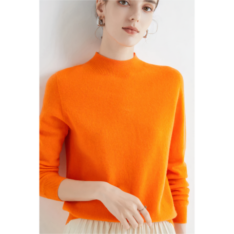 Zollana | Damen Warme Kaschmir Pullover | Halb-Rollkragen
