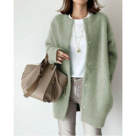 Kryz | Damen Lang Strickjacke | Warm