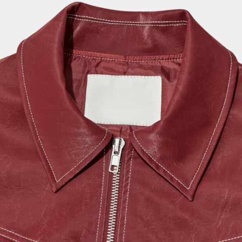Keisa | Damen Elegante Kontrast Jacke | Rot