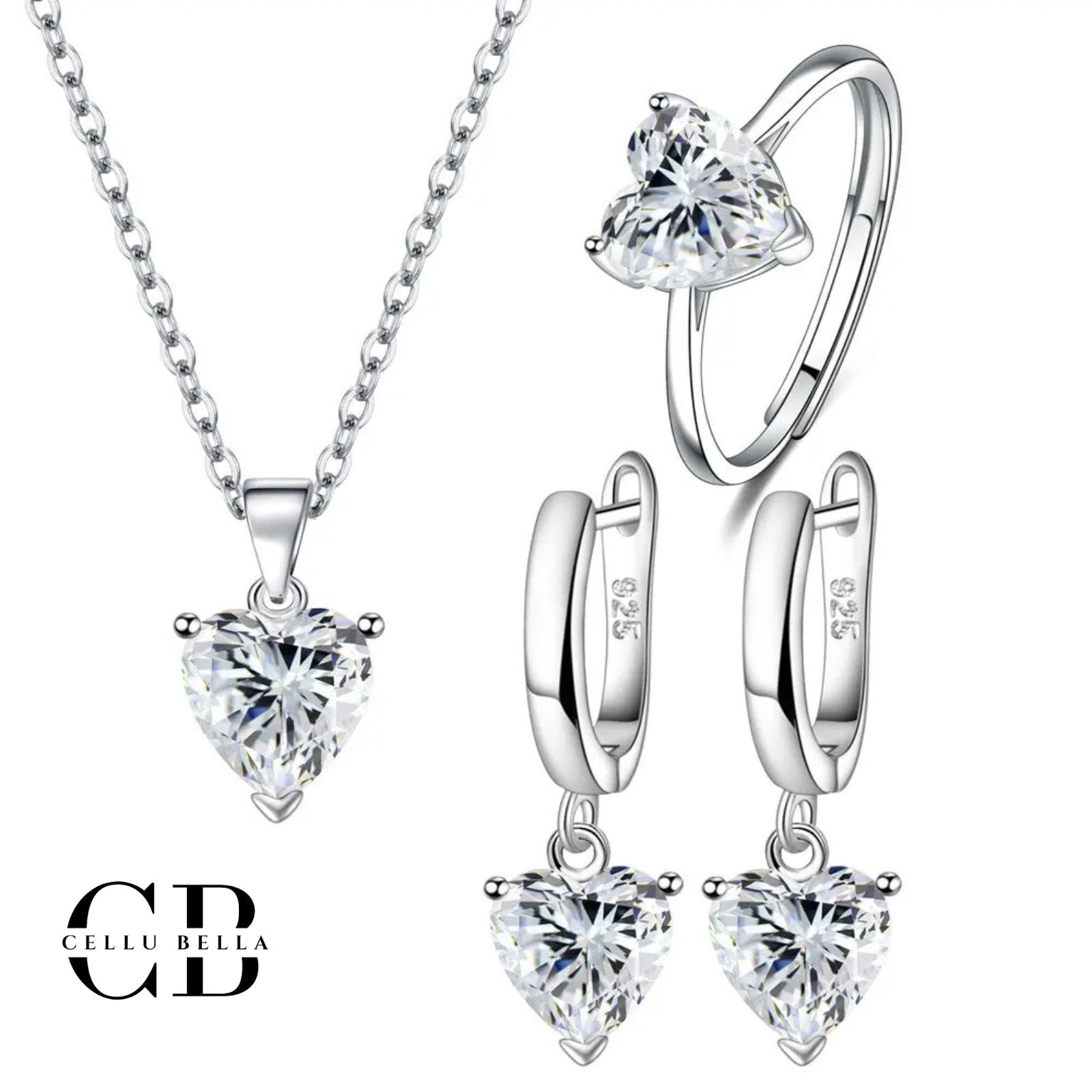 Aveline-Herzschmuck-Set: Klassische Eleganz mit himmlischem Glanz