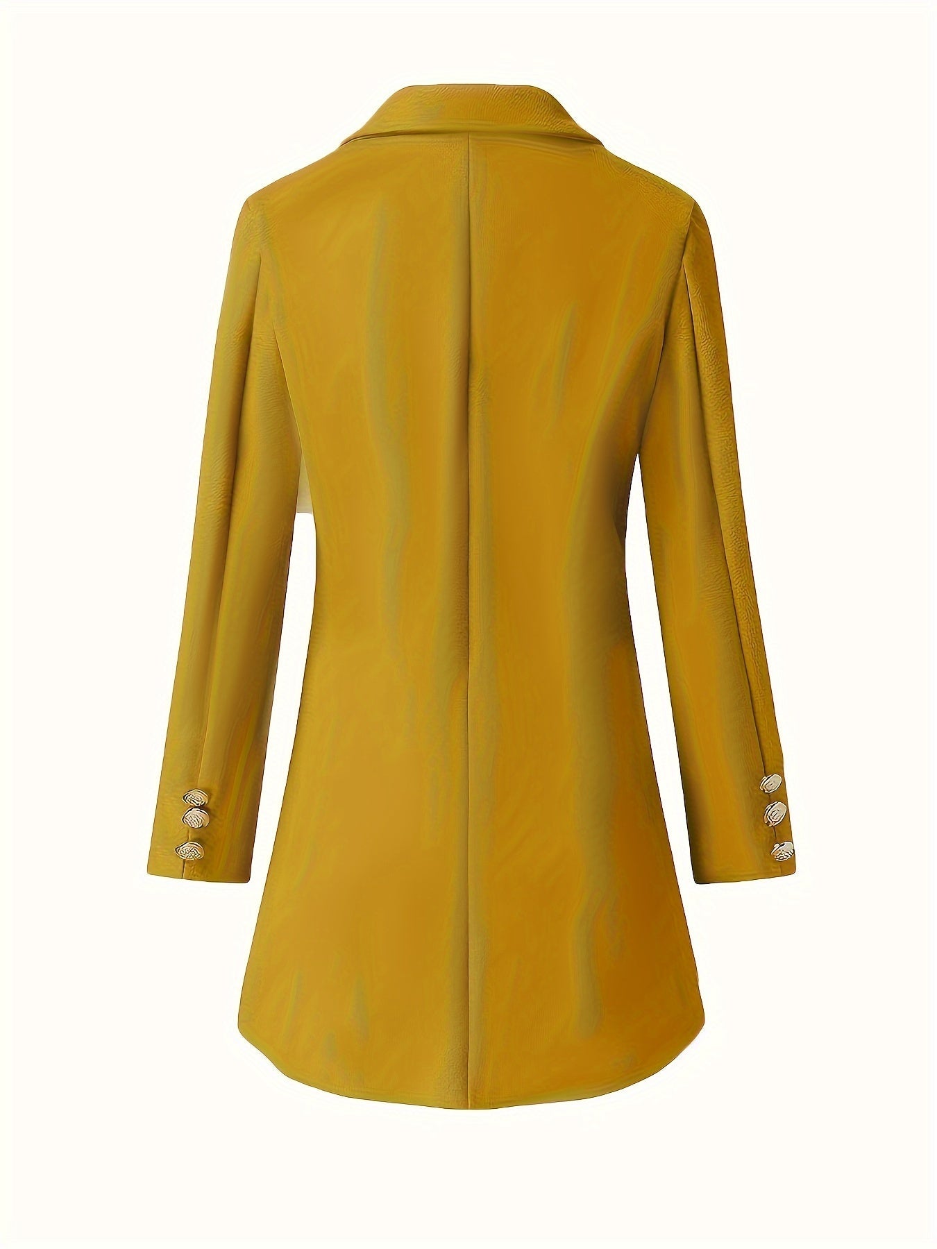 Audrey - Stilvolle Klassische Aarde Gelbe Doppelreihige Herbstjacke für Damen