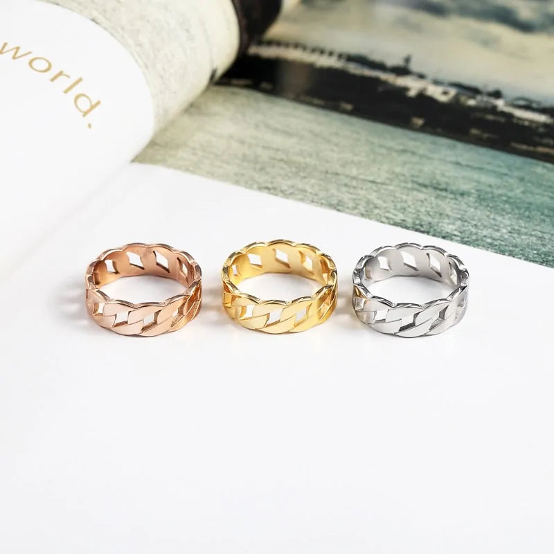 Juliet - Hohles Ketten-Edelstahl-Ring