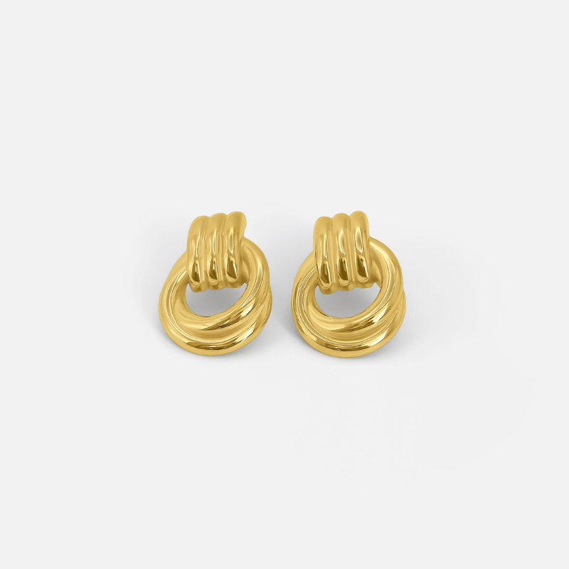 Goldene Doppelknopf-Ohrringe – Zeitlose Eleganz für jeden Anlass