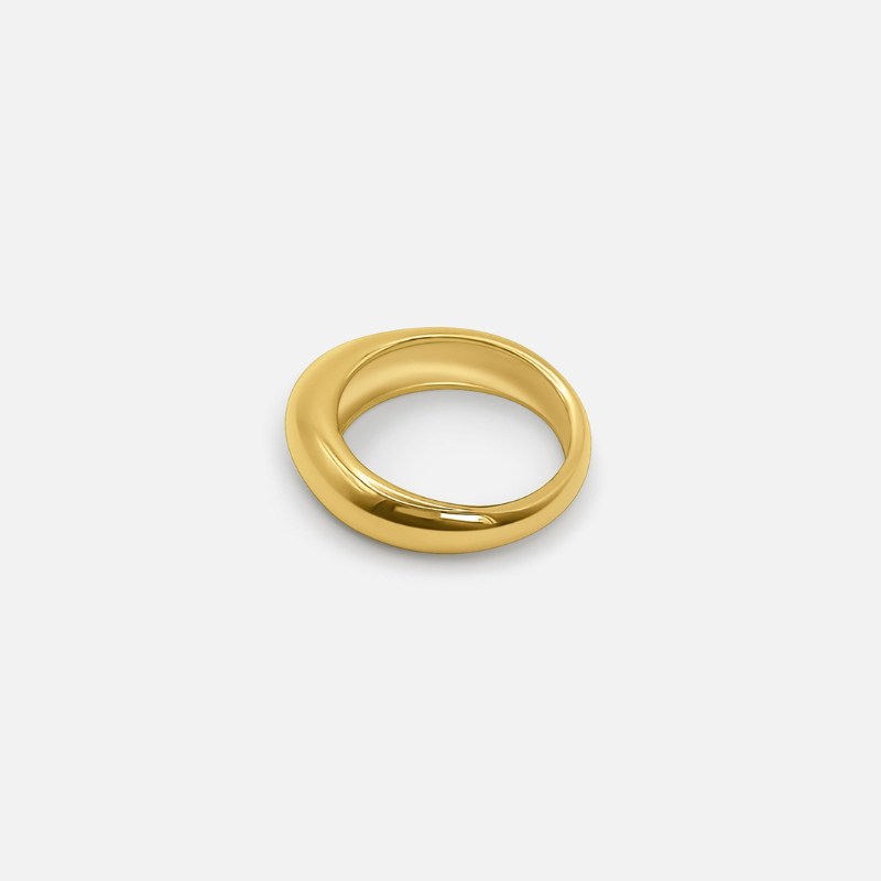 Goldener Gebogener Ring – Minimalistisches Design für zeitlose Eleganz