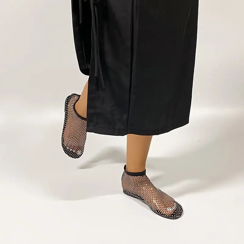 Weide | Sandalen mit Strasssteinen und Mesh