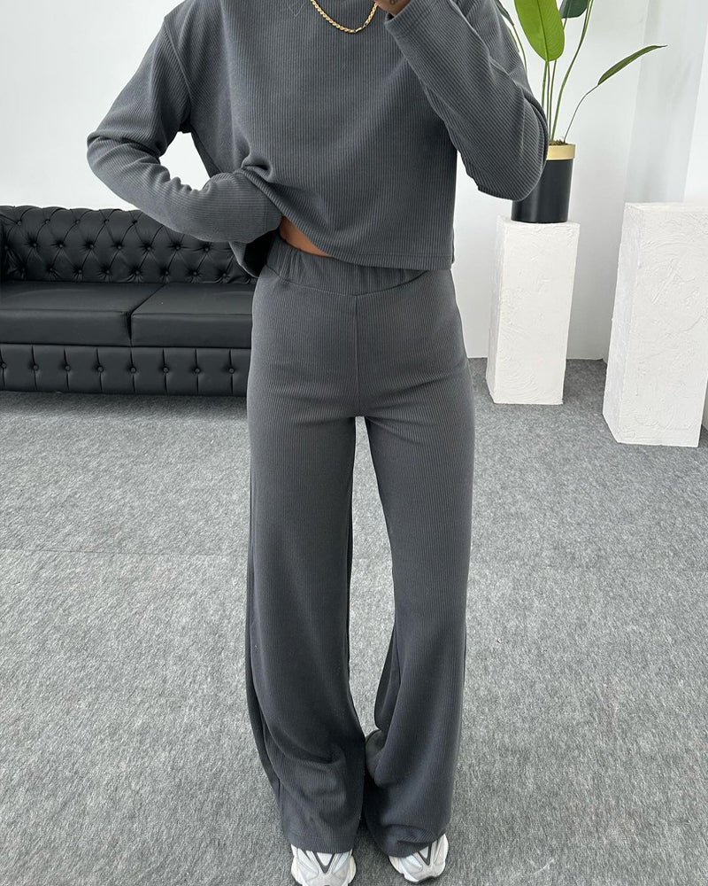 Mila - Lässiges Winter-Zweiteiler-Set in Grau für Damen