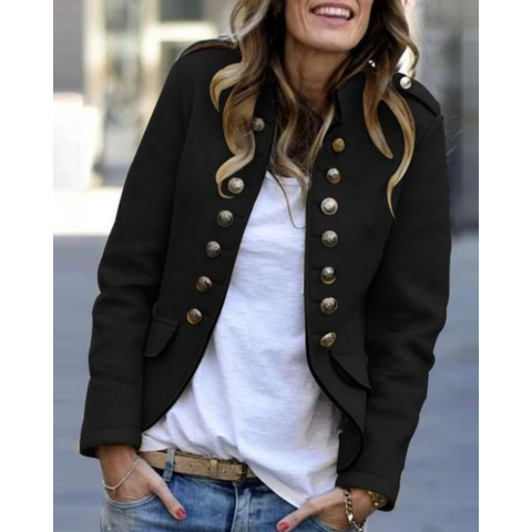 Dovelyn | Damen Elegante Stehkragen Blazer | Vintage