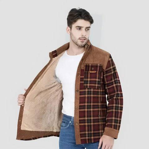 Johnny | Herren Lässige Karierte Jacke | Knopfleiste