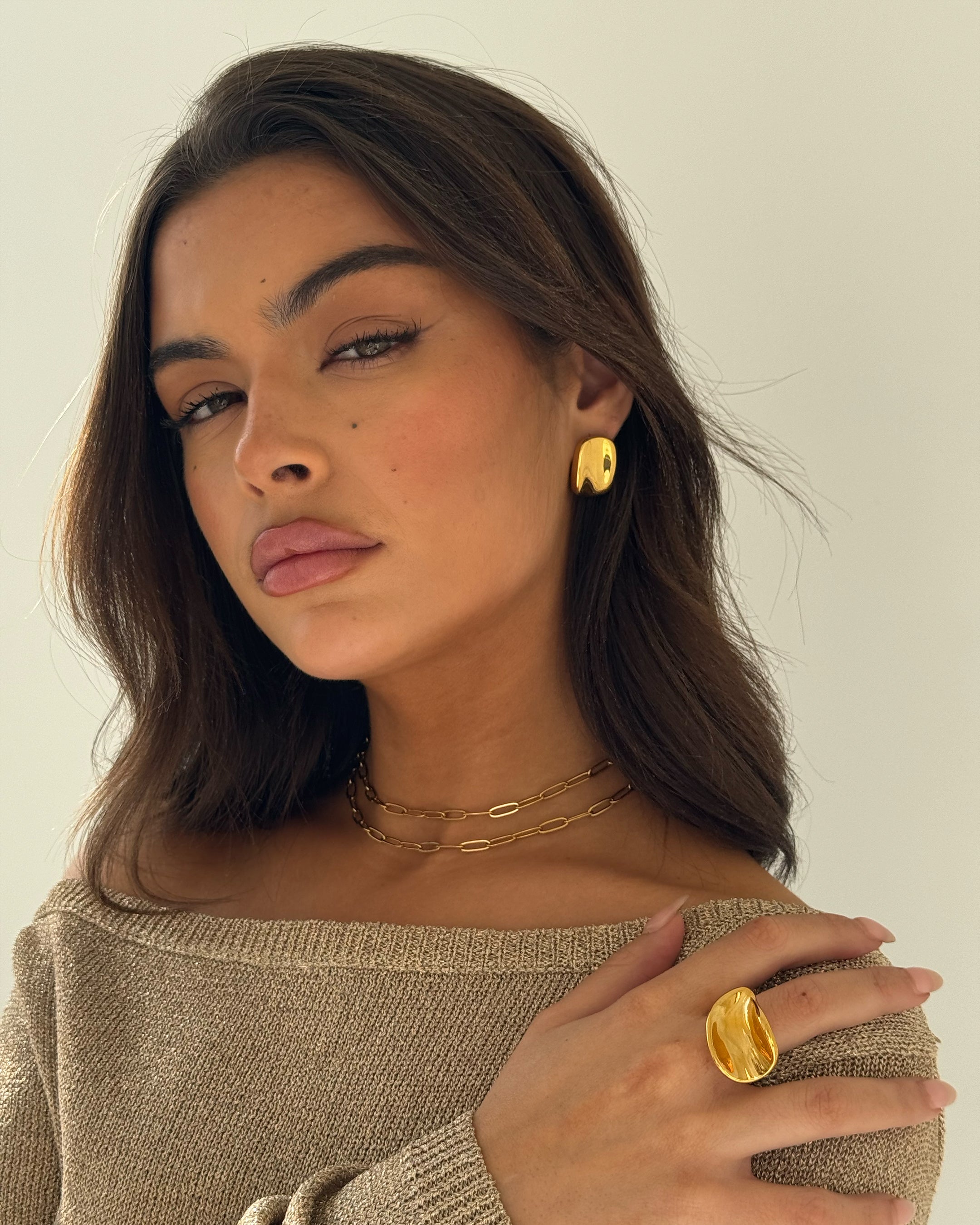 Goldene Rechteckige Ohrstecker – Minimalistische Eleganz für jeden Anlass