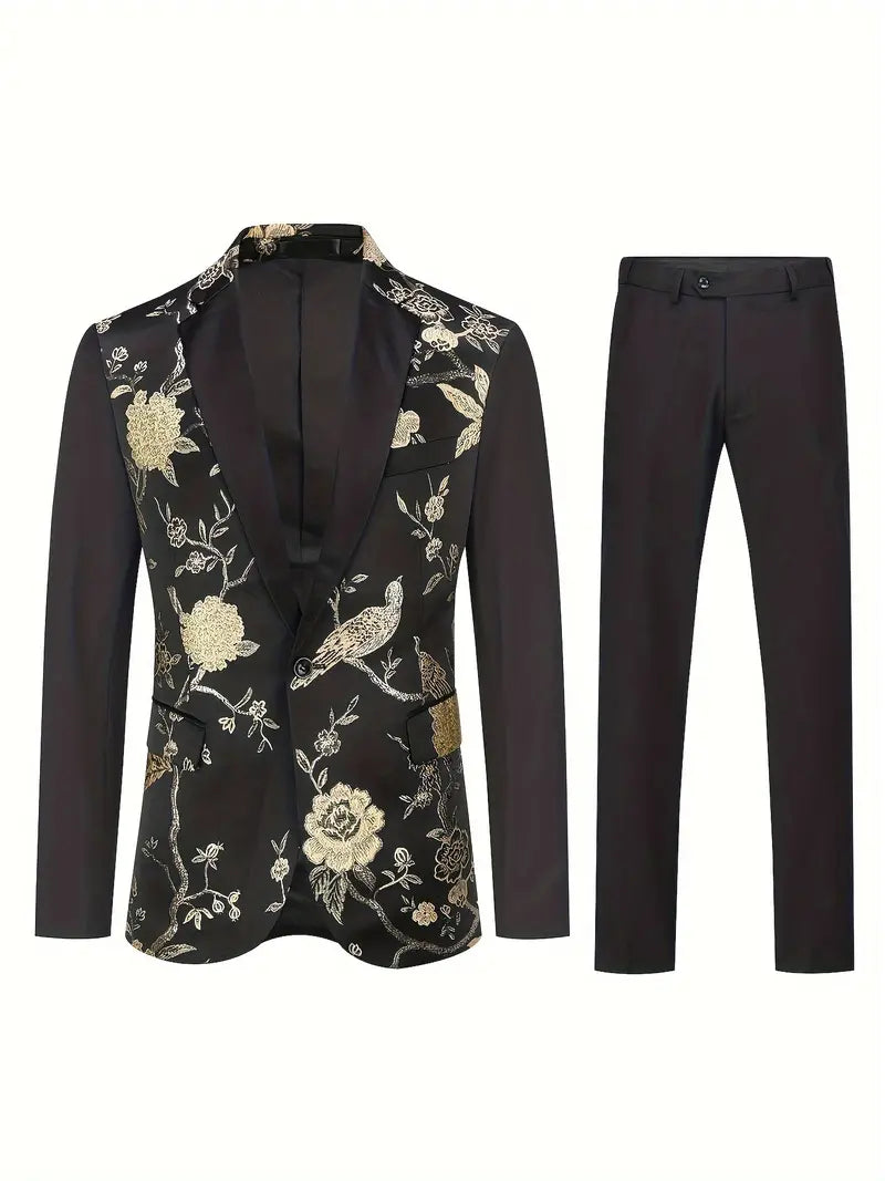 Jacke mit Blumenstickerei & Hose mit Kleid
