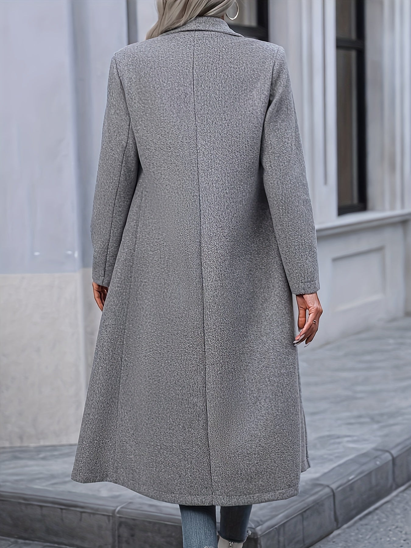 Eleanor - Stilvolle Klassische Lange Winterjacke mit Doppelreihe Taschen für Damen
