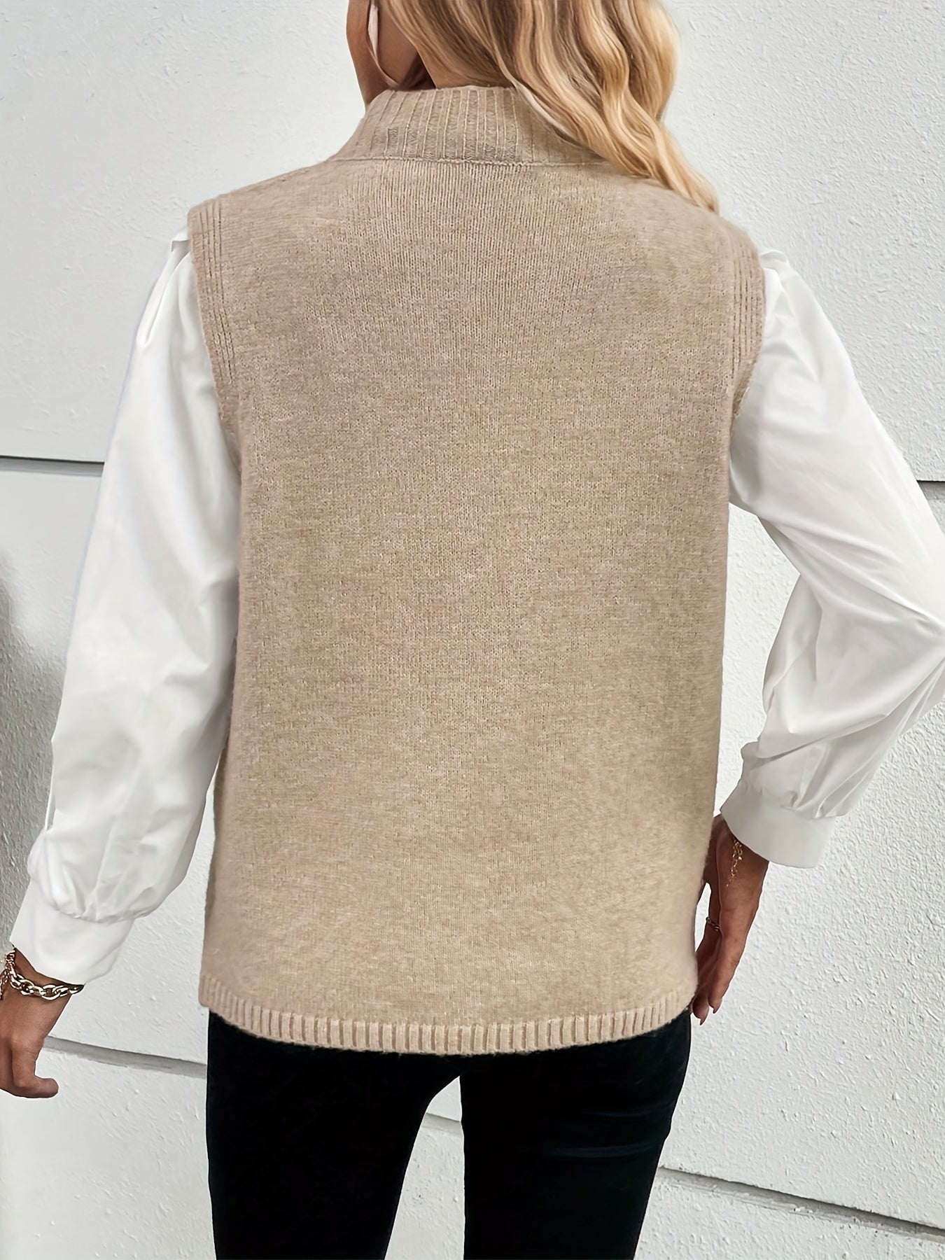 Lora - Schickes Herbst-/Winter-Beiges Sweatervest für Damen