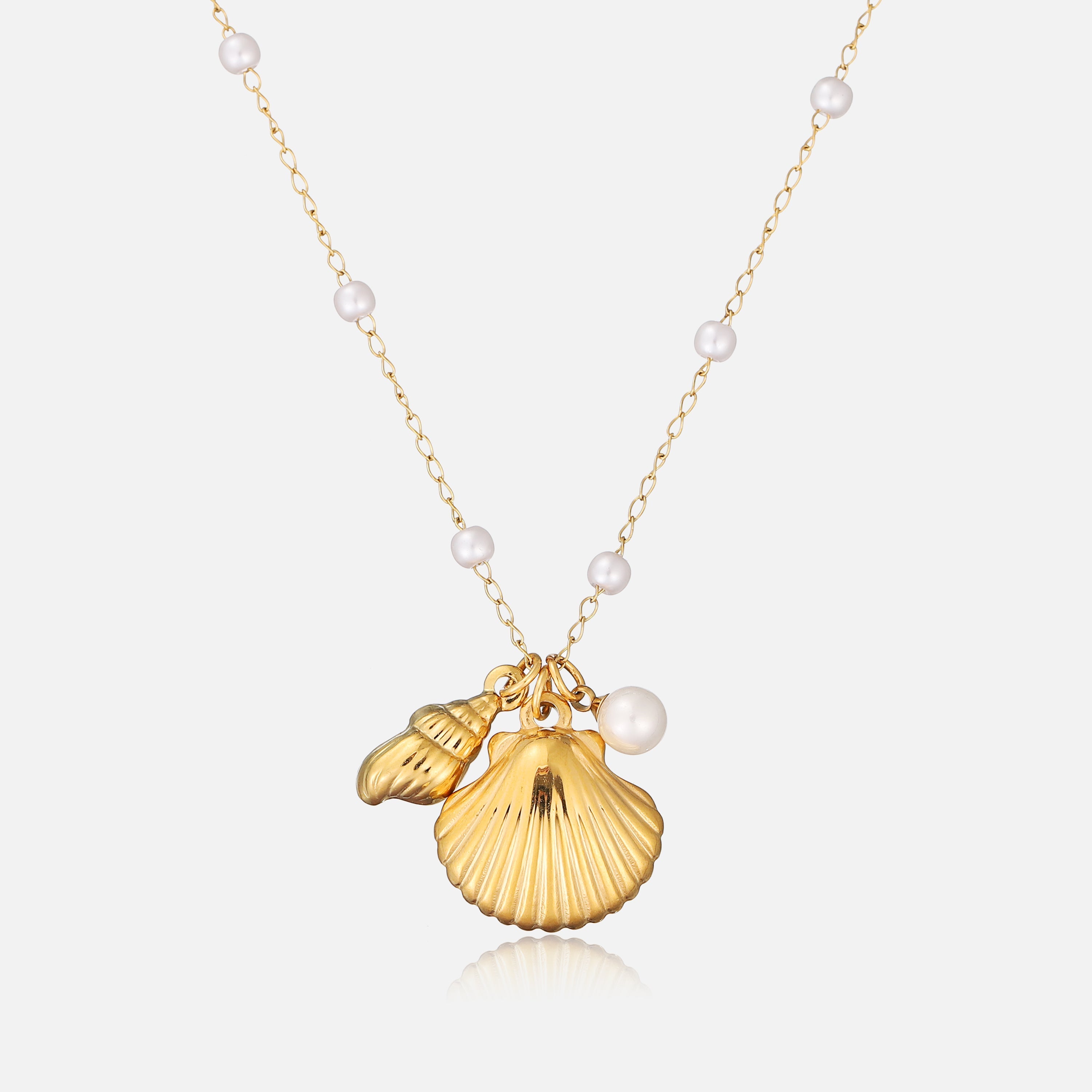 Halskette mit Muschel- und Perlendetails – Maritim & Elegant