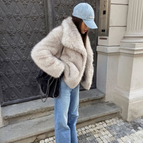 Basha | Damen Mode Luxus Mantel | Kurz