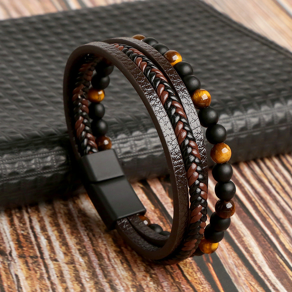 Adrian - Premium Lederarmband-Set für Herren