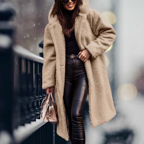 Viela | Damen Elegante Kapuze Winter Mantel | Lang