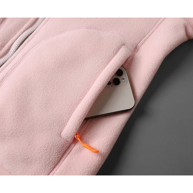 Parker - Lässige Herbst Fleece-Strickjacke mit Reißverschlusstaschen für Damen