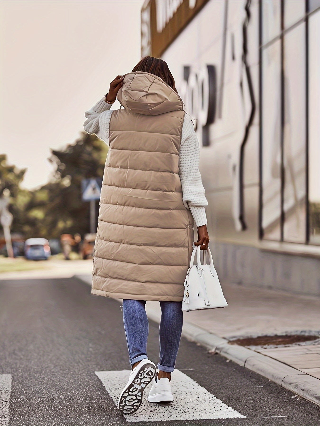 Elle - Stilvolle Casual Kapuzenjacke mit Knöpfen für den Herbst für Damen