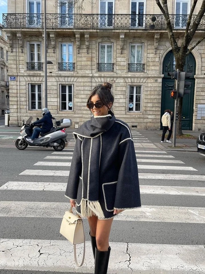 Mirella - Stylische Jacke mit Schal