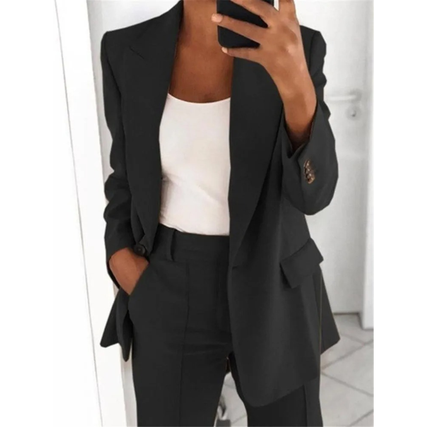 Yasmina – Notch langärmliger Büro-Damenblazer
