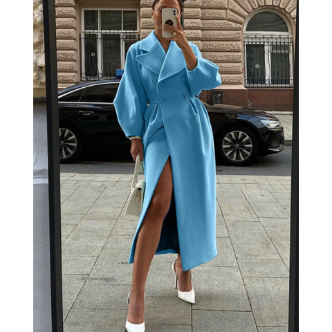 Zoen | Damen Chic Elegante Trenchcoat | Lang