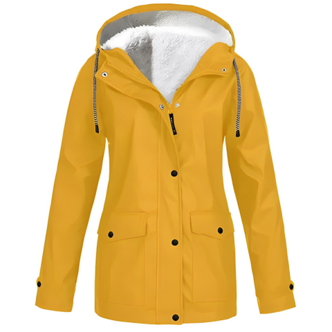 Arianda | Damen Stylische Kapuzen Regen Jacke | Wasserdicht