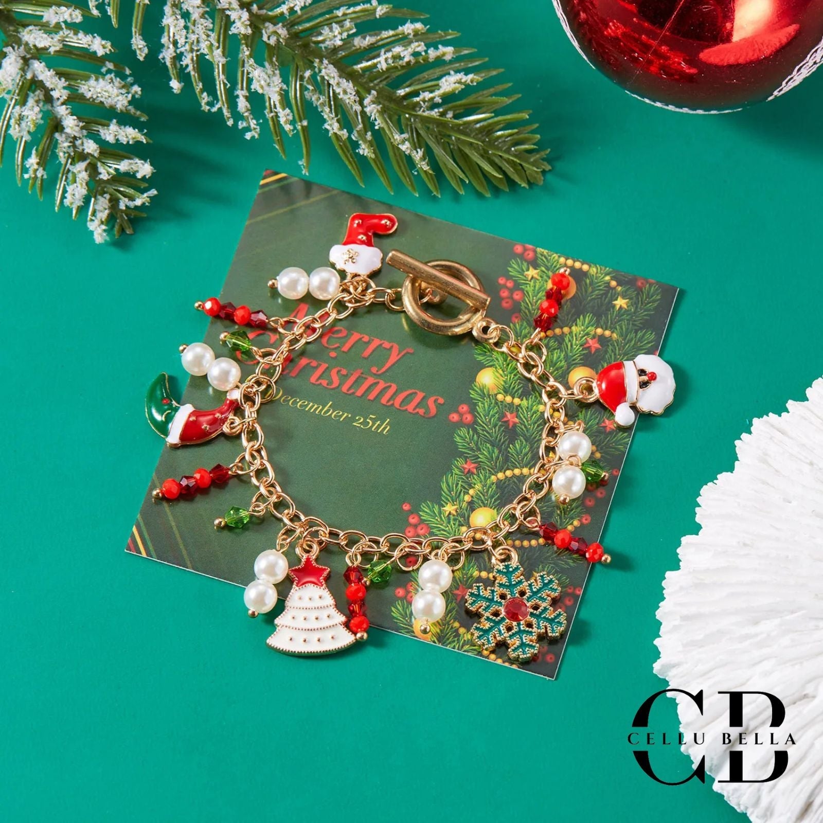 Noelle-Armbandset: Festliche Charm-Armbänder im Weihnachtsdesign