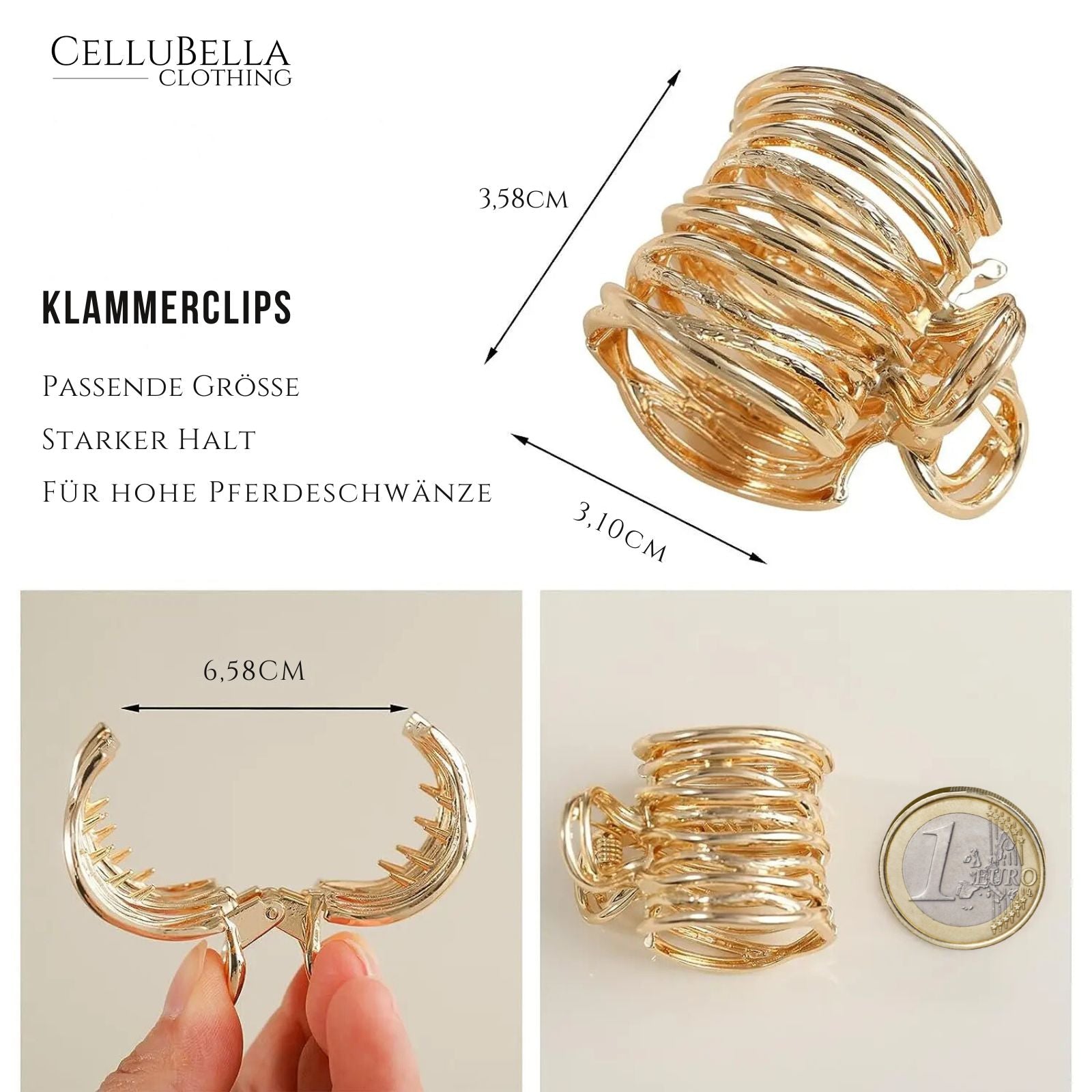 Ariana-Haarspange: Elegante Metall-Haarclips im geometrischen Design