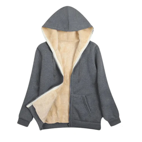 Gene | Damen Stylische Winter Kapuzenjacke | Reissverschluss