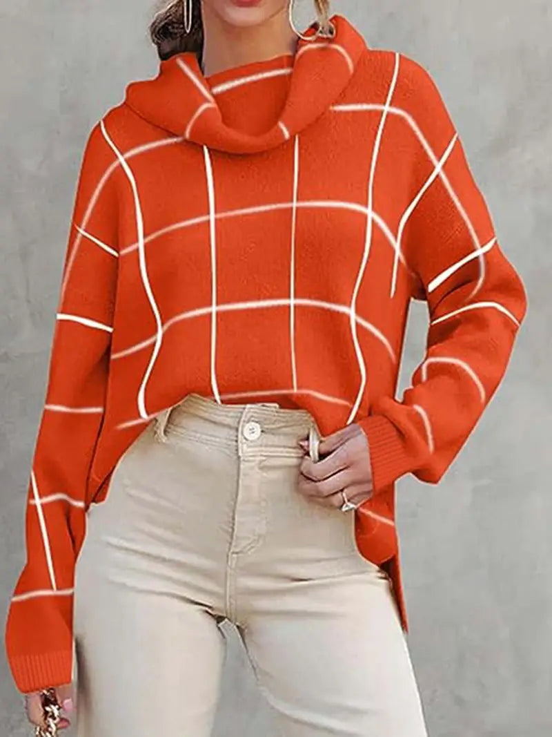 Lässiger Langarmpullover für Herbst und Winter