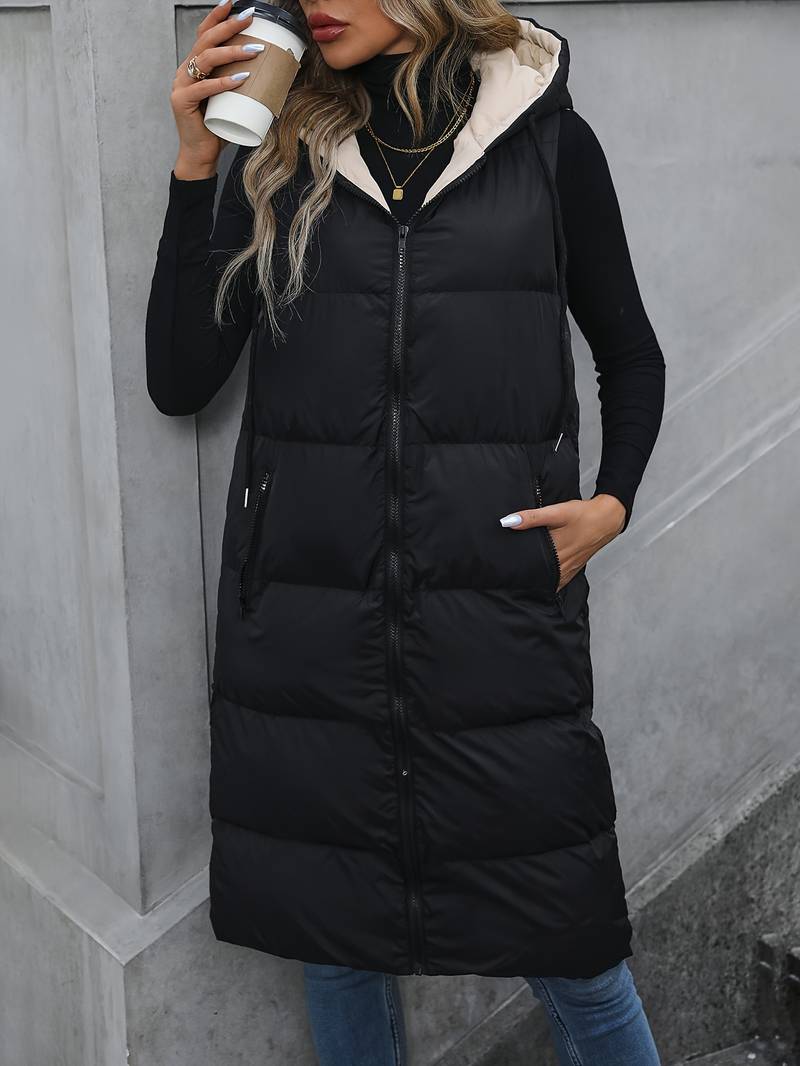 Annette - Lange Strickjacke mit Kapuze