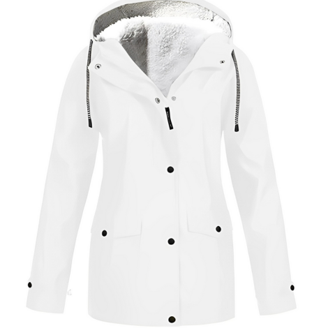 Arianda | Damen Stylische Kapuzen Regen Jacke | Wasserdicht
