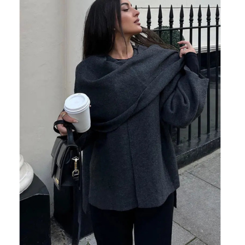 Kell | Damen Stylische Schicke Kap Jacke | Langarm
