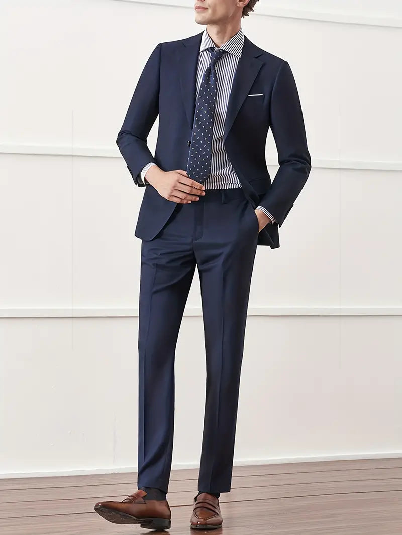 2-teiliges Business-Anzug-Set Klassischer Blazer & Anzughose