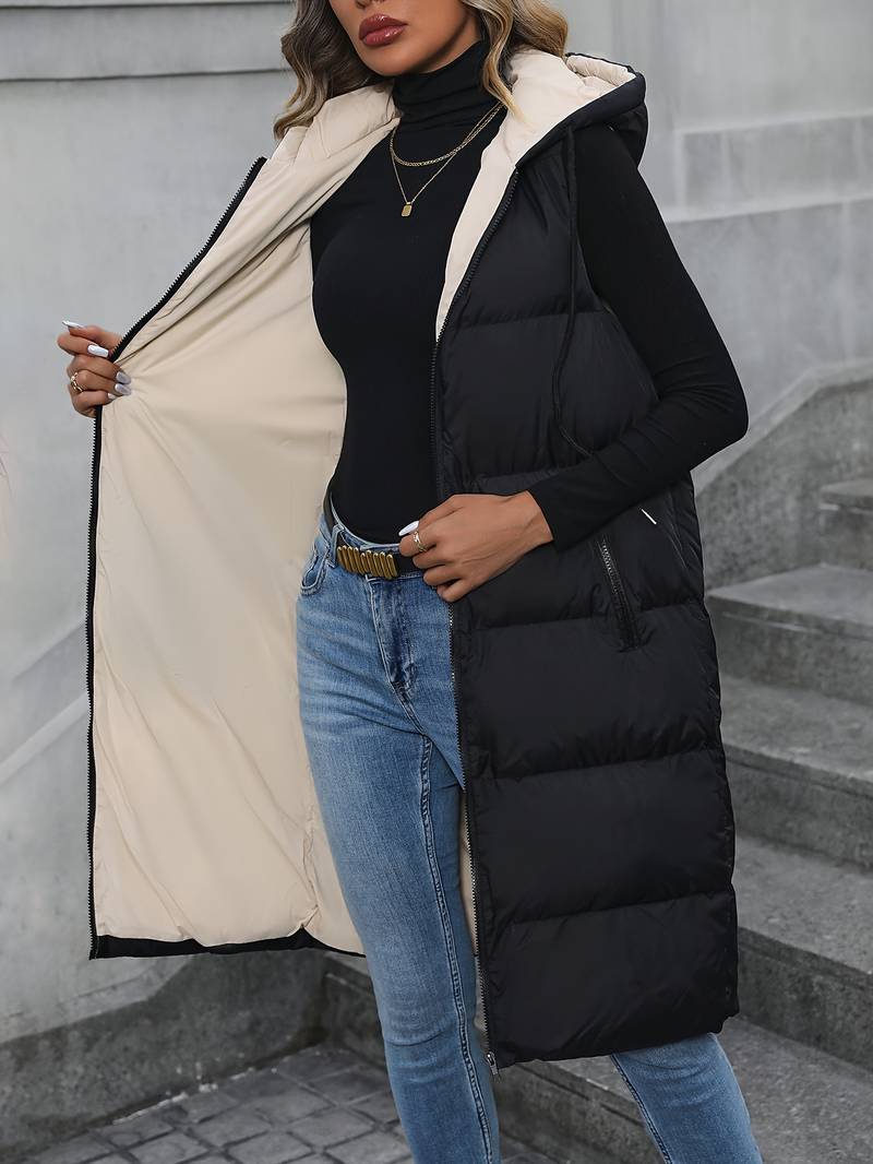 Annette - Lange Strickjacke mit Kapuze
