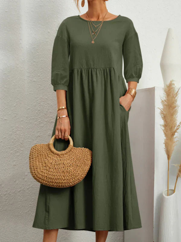 Kleid mit eleganten Dreiviertel Ballonärmeln