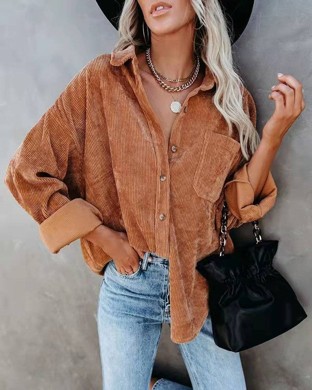 Athena - Schicke Oversized Cord-Jacke für den Herbst für Damen