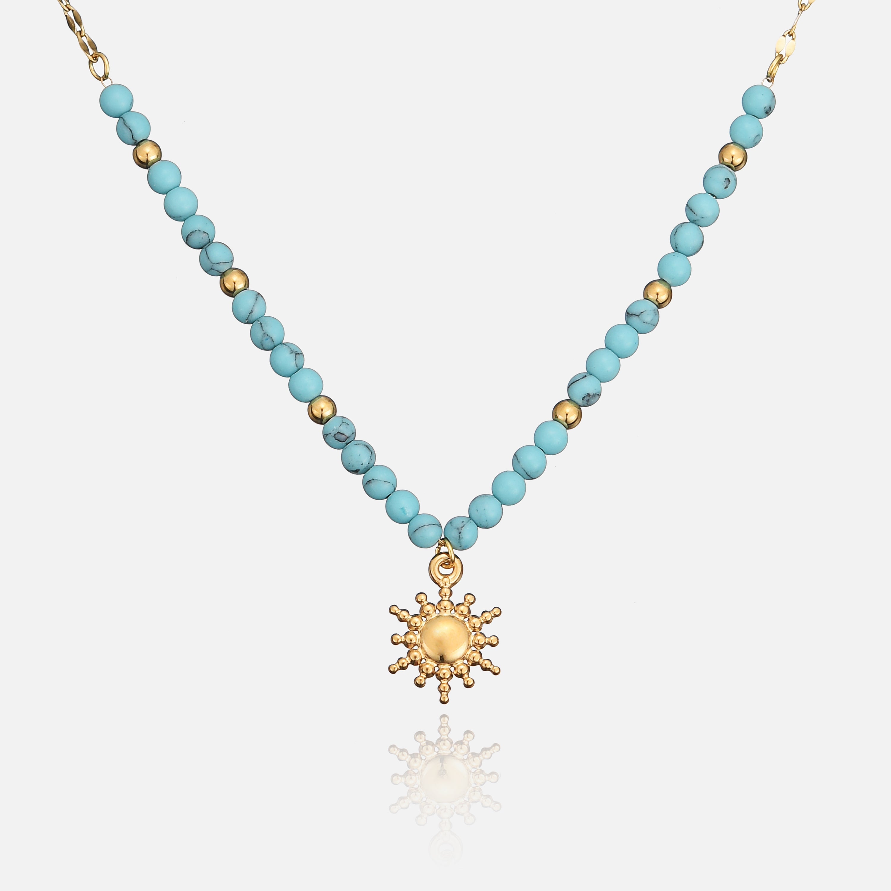 Solara Halskette mit Sonnenanhänger – Strahlend & Elegant