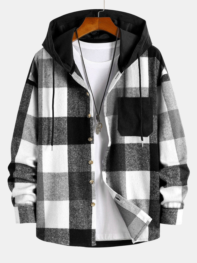 Xavier | Relax Fit Flanell Herren Sweatshirt mit Kapuze