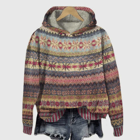 Scarlette | Lässige Damen Winter Kapuzen Pullover | Norweger