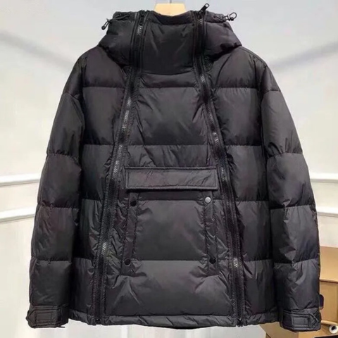 Vruno | Herren Klassische Wattierte Kapuzen-Winterjacke | Lang