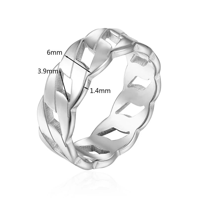 Juliet - Hohles Ketten-Edelstahl-Ring